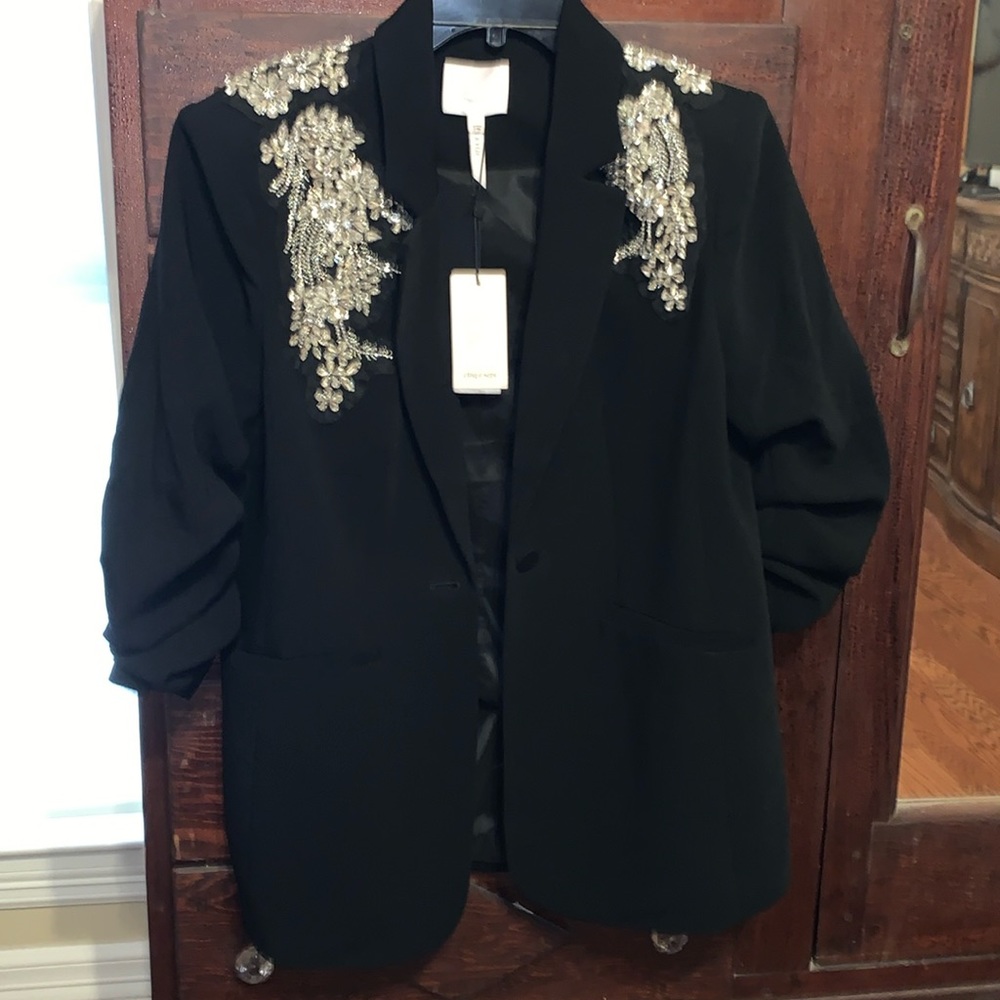 NWT Cinq a Sept Women’s Crystal Ivy Kylie Black Jacket - size 4